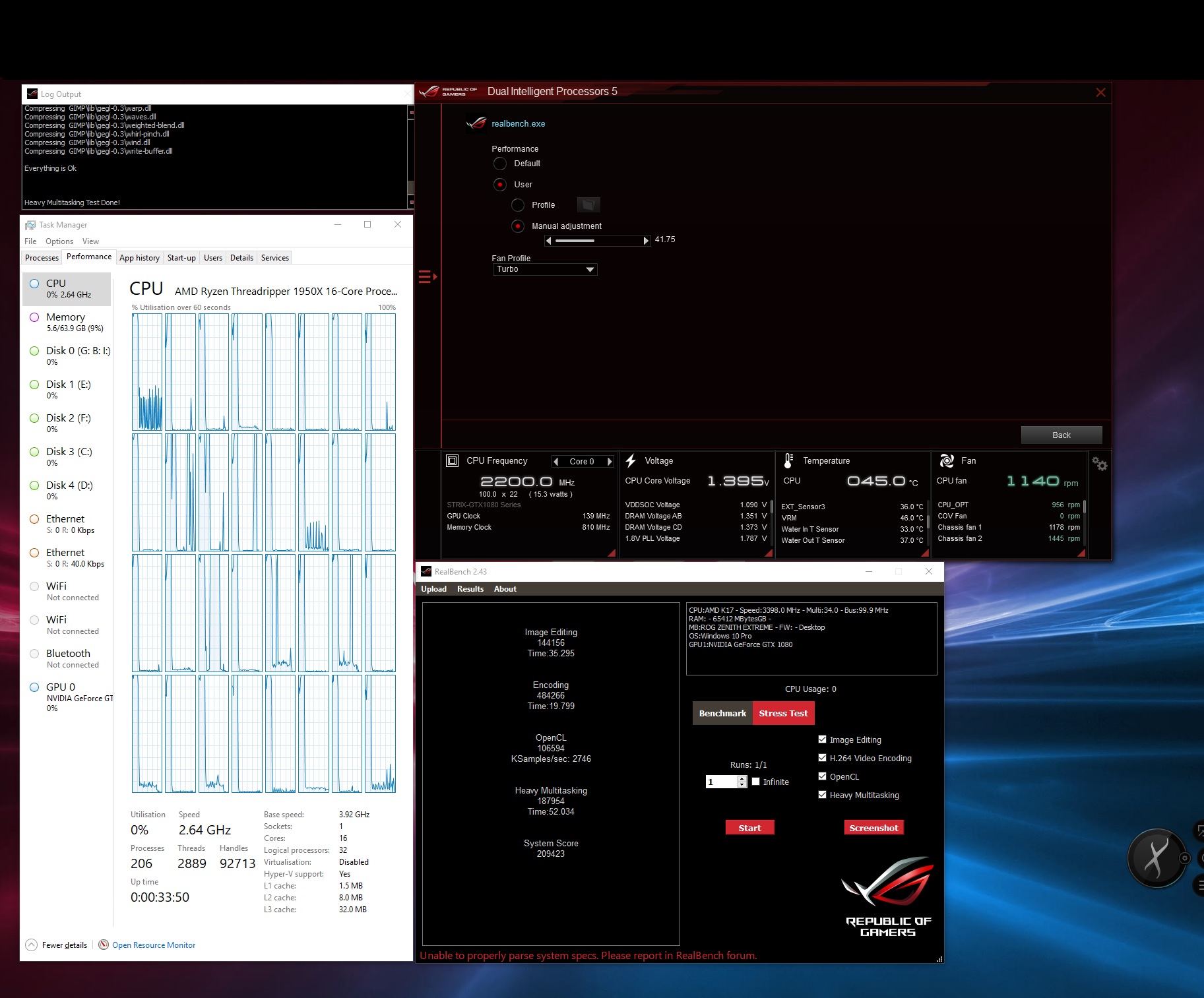 First run of Asus real bench-test-6 CPU-31.25GHz-mem-2800MHz.jpg